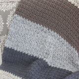 Natural Striped Baby Blanket PDF Crochet Pattern - Digital Download