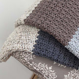 Natural Striped Baby Blanket PDF Crochet Pattern - Digital Download