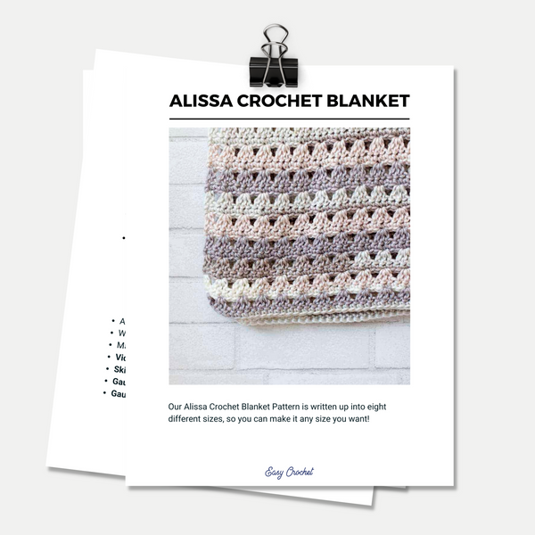 Alissa Blanket Crochet Pattern in Eight Sizes