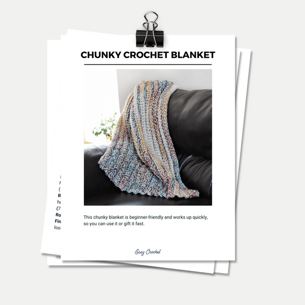 Chunky Crochet Blanket Crochet Pattern (5 Sizes)