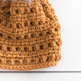 Puff Pom Beanie PDF Crochet Pattern - Digital Download