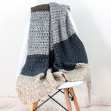 Natural Striped Baby Blanket PDF Crochet Pattern - Digital Download