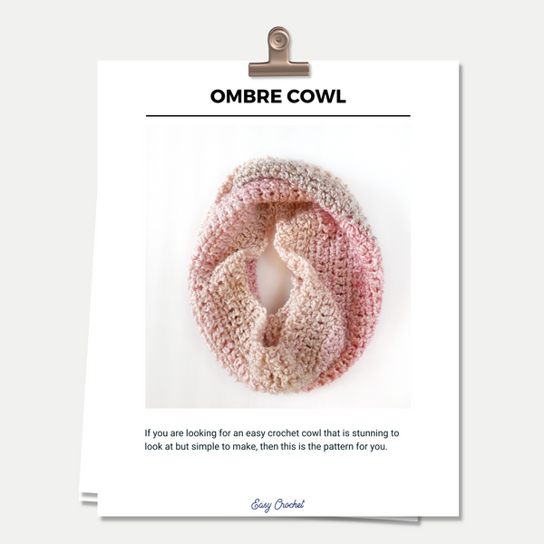 Ombre Cowl PDF Crochet Pattern - Digital Download