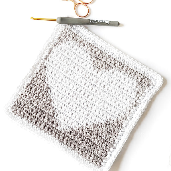 Heart Dishcloth PDF Crochet Pattern - Digital Download