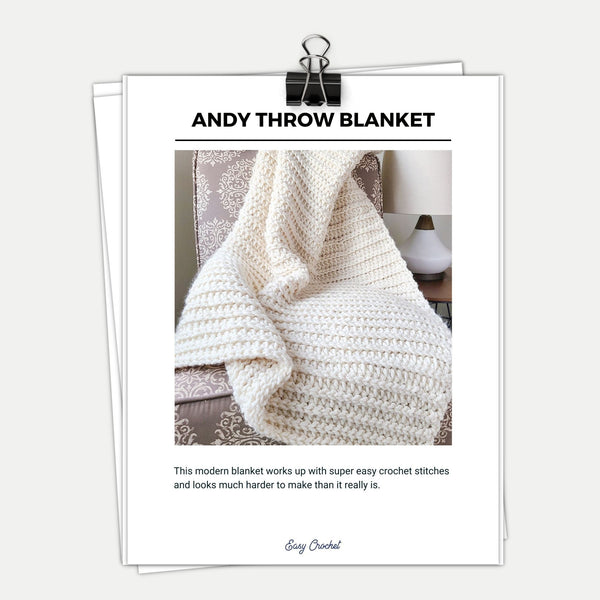Andy Throw Blanket PDF Crochet Pattern - Digital Download
