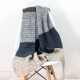 Natural Striped Baby Blanket PDF Crochet Pattern - Digital Download