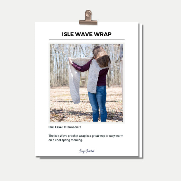 Isle Wave Wrap Scarf PDF Crochet Pattern - Digital Download