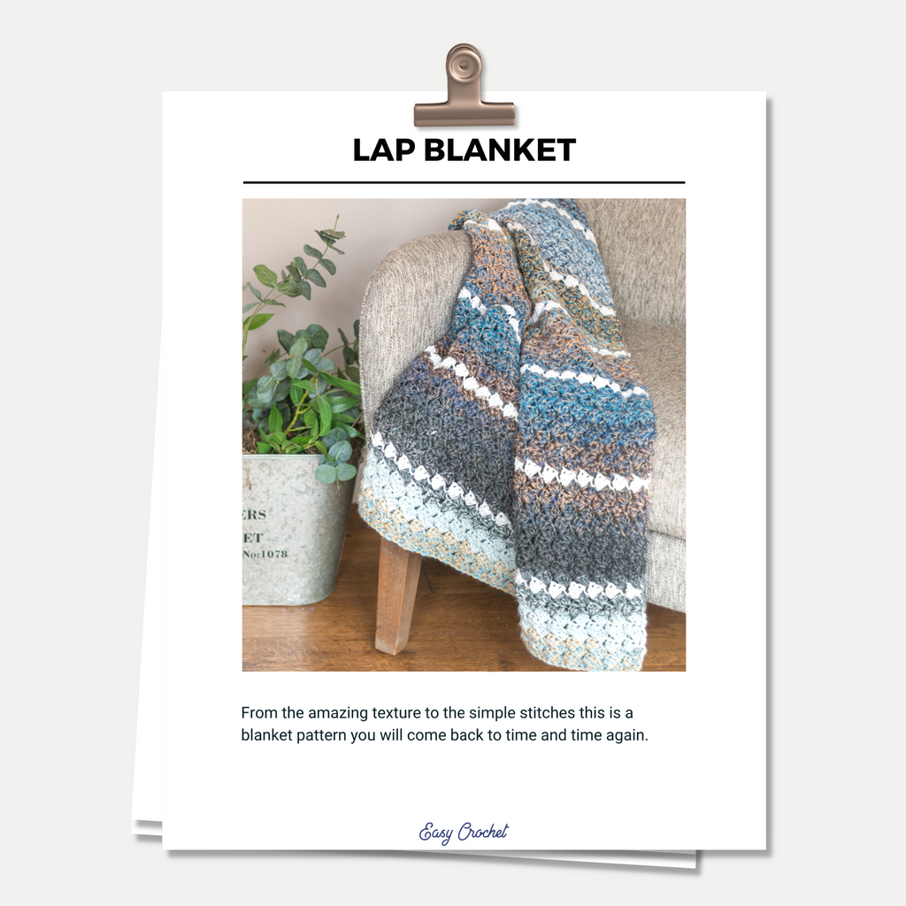 Easy Crochet Lap Blanket PDF Crochet Pattern Digital Download